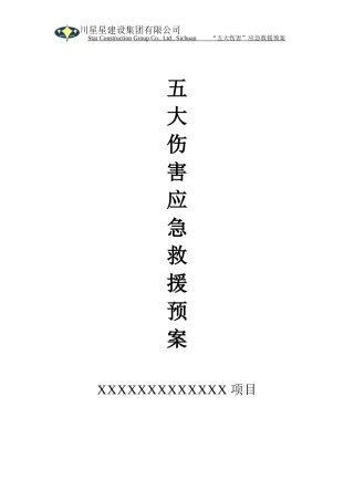 “五大伤害”应急救援预案