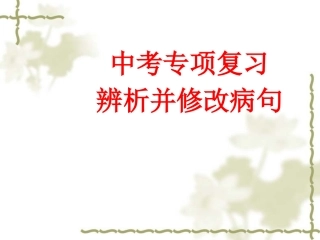 人教版九年级中考复习中考病句修改ppt