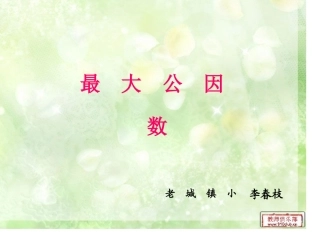 李春枝最大公因数