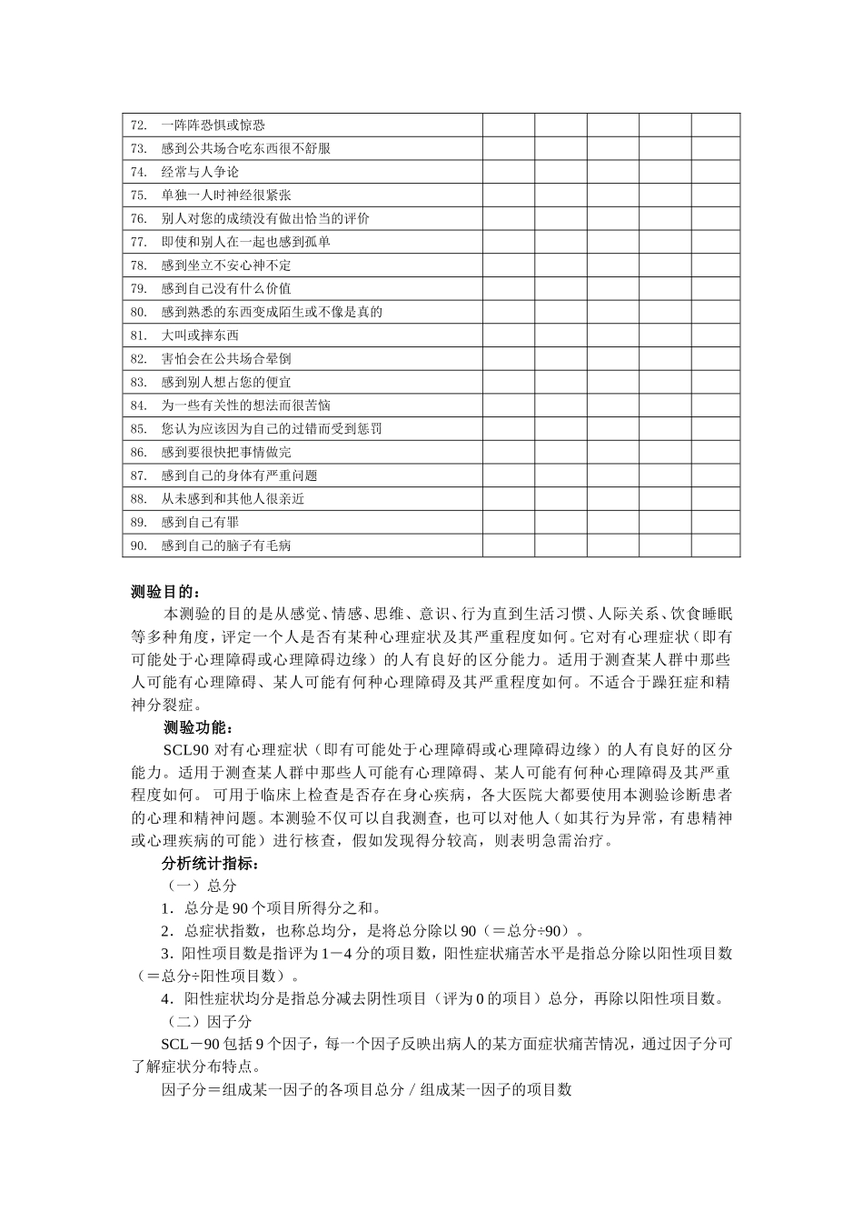 症状自评量表SCL90_第3页