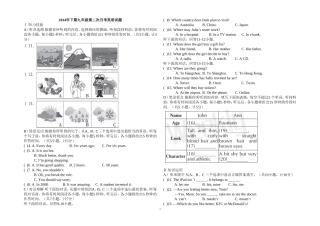 2014年下期九年级第二次月考英语试题