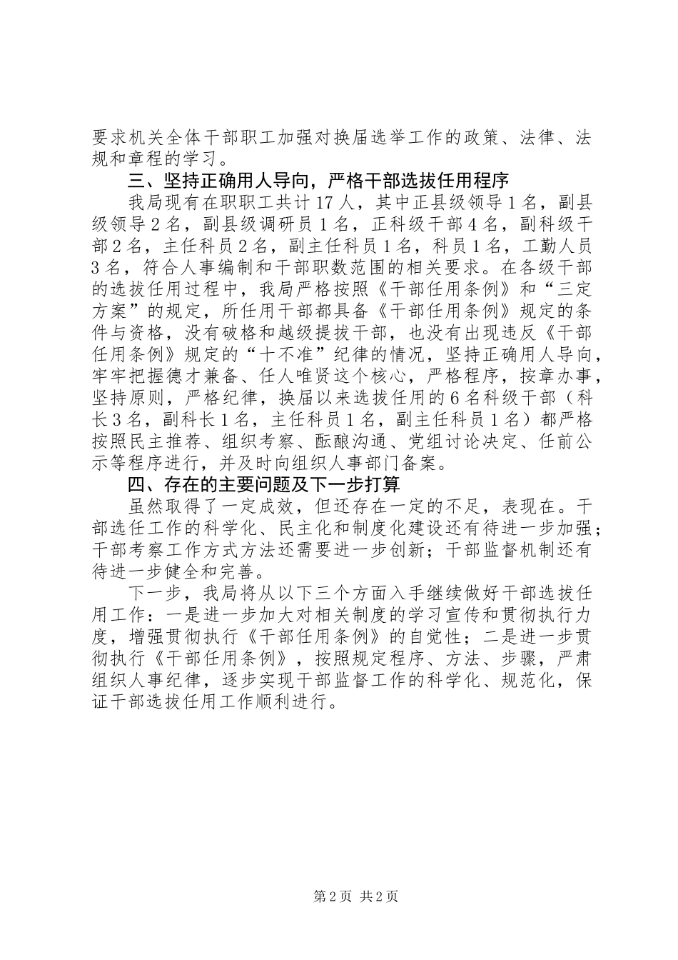 党员干部选拔任用工作自查报告_第2页