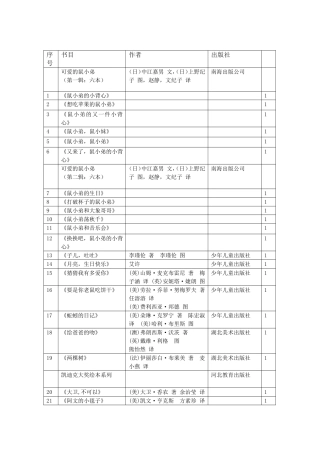 天堂鸟书林绘本书目（幼儿）