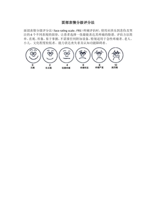 疼痛面部表情分级评分