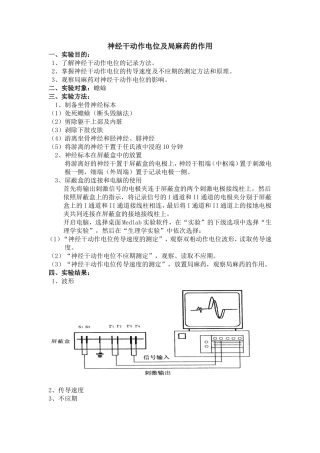神经干动作电位及局麻药的作用