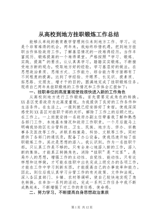 从高校到地方挂职锻炼工作总结 (2)