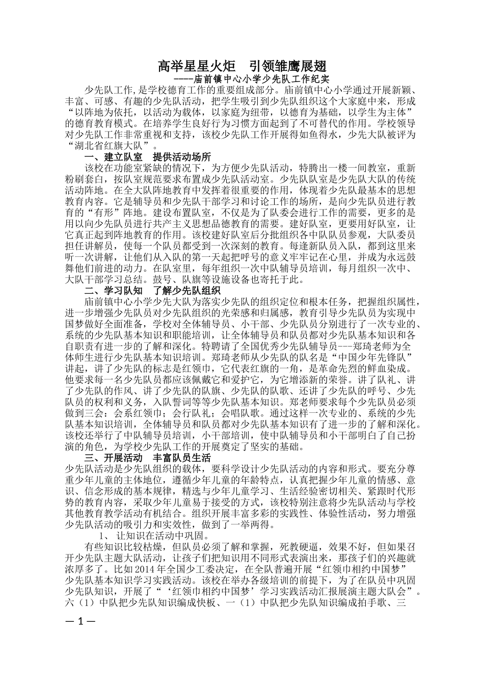 少先队工作纪实_第1页