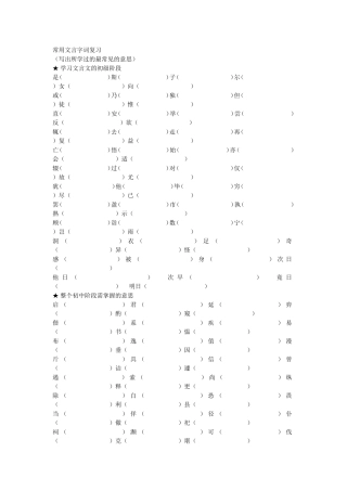 文言常见词及名句默写