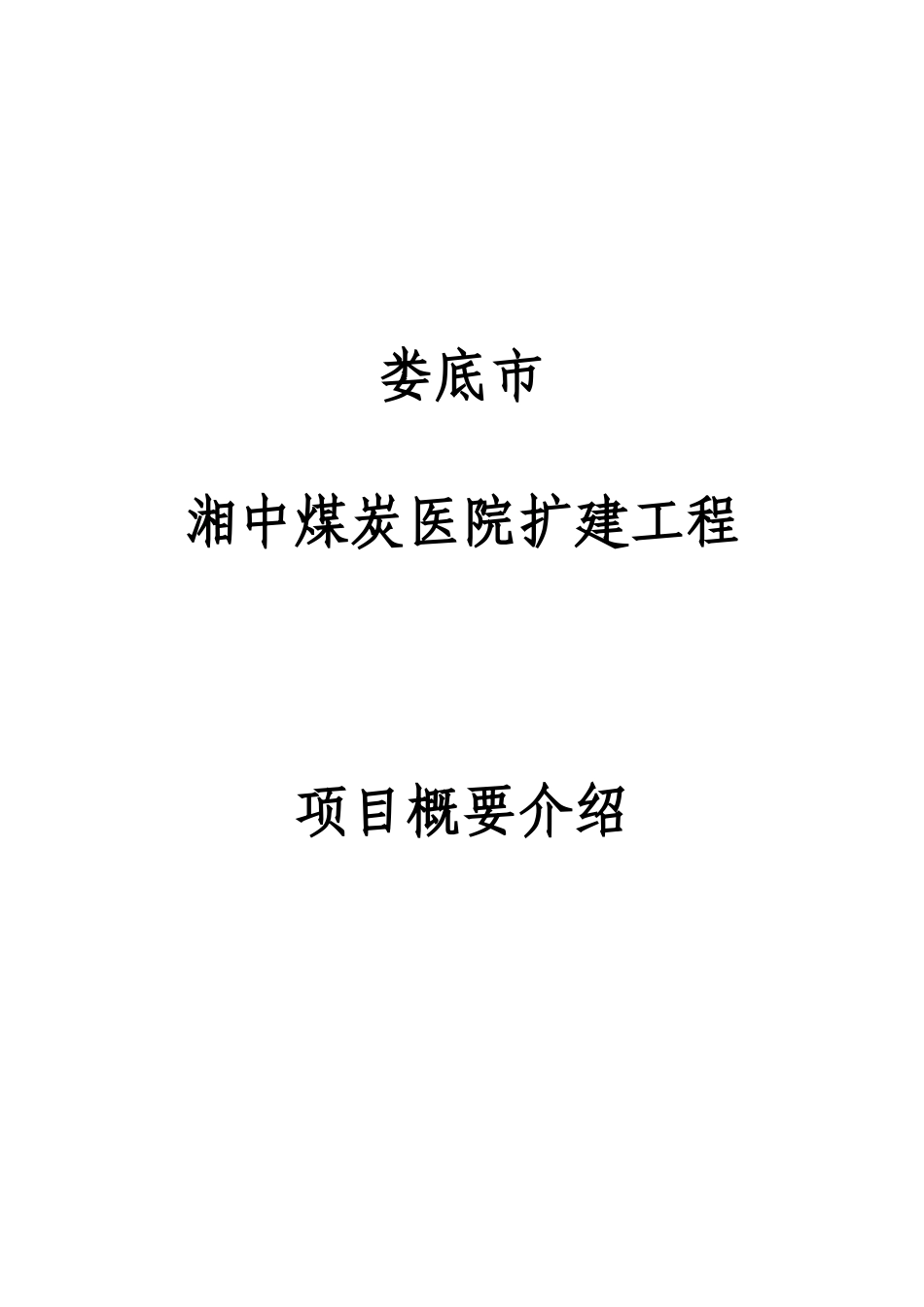 娄底市湘中煤炭医院(项目概要简介)2---精品资料_第2页
