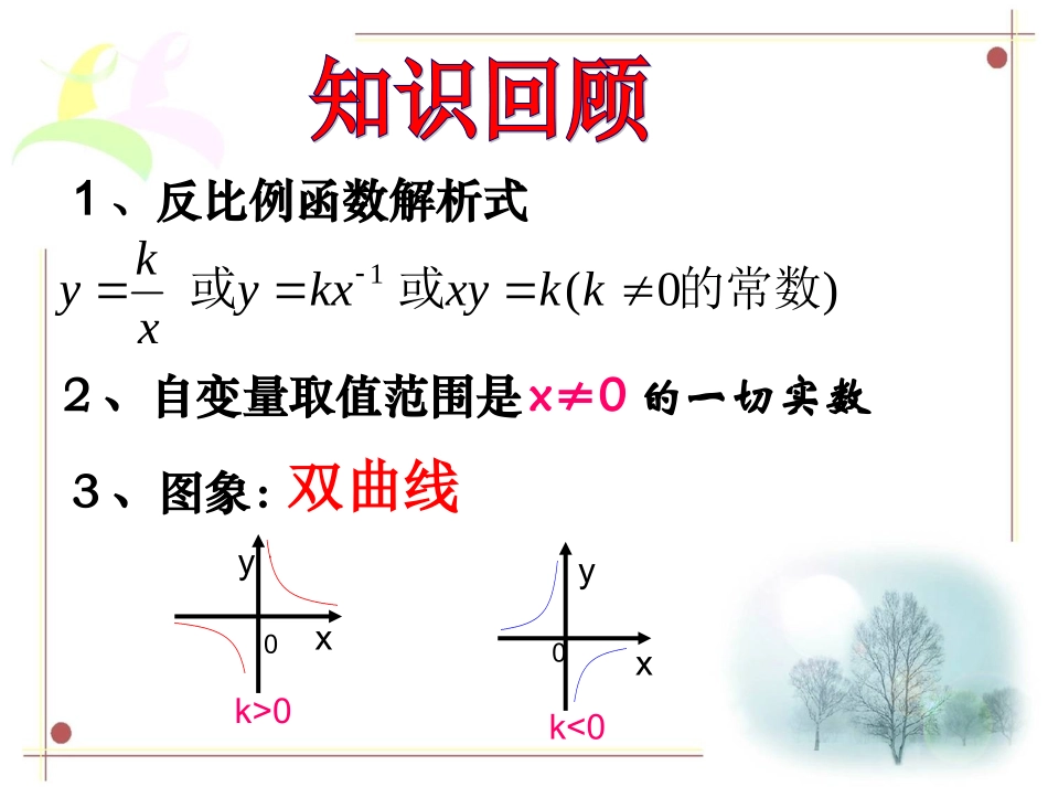 反比例函数复习(1)课件_第2页
