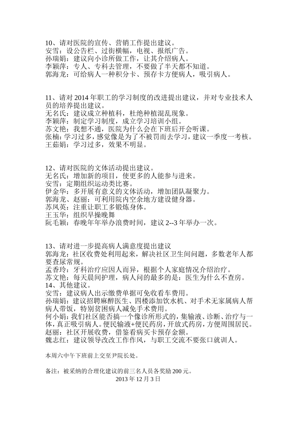 口腔医院职工合理化建议征集表-2_第3页