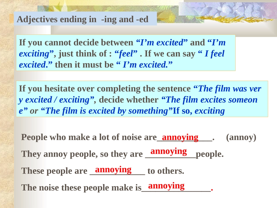 动词ing和ed作形容词_第1页