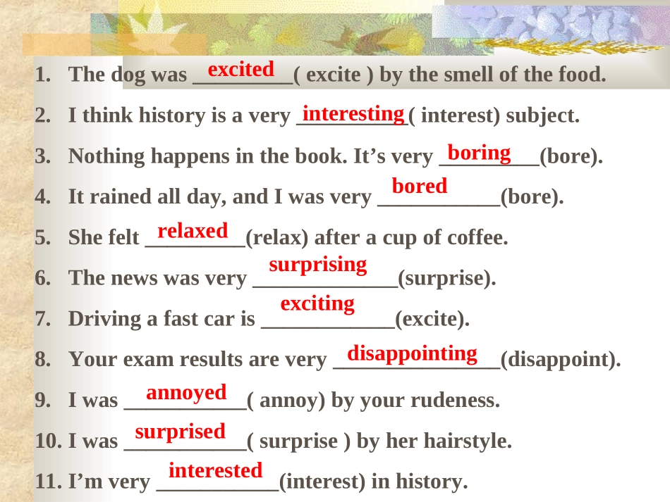 动词ing和ed作形容词_第3页