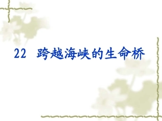 四年级《跨越海峡的生命桥》课件