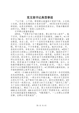 党支部书记典型事迹