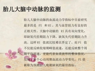 胎儿大脑中动脉的监测