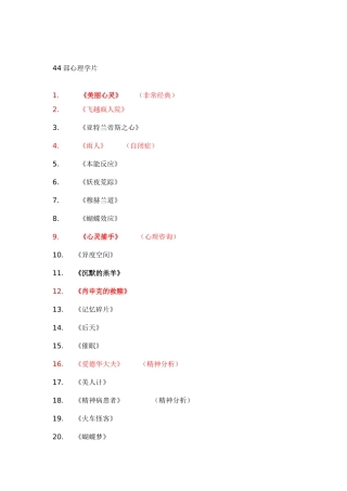 部心理学影片