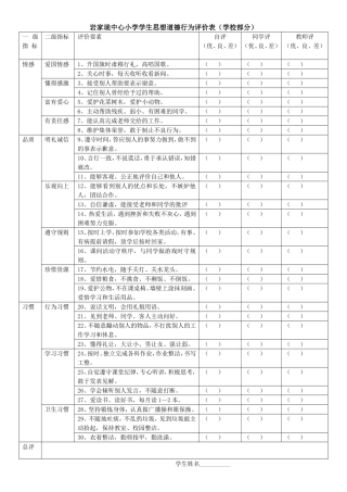 小学生思想道德行为评价方案(家校)[1]