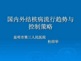 国内外结核病流行趋势与控制策略