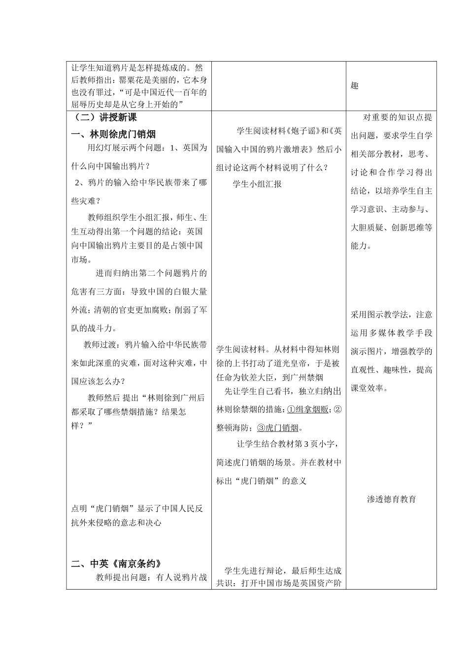 《第1课中英鸦片战争》教学设计_第2页