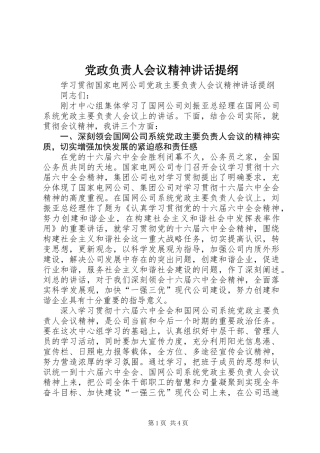 党政负责人会议精神讲话提纲