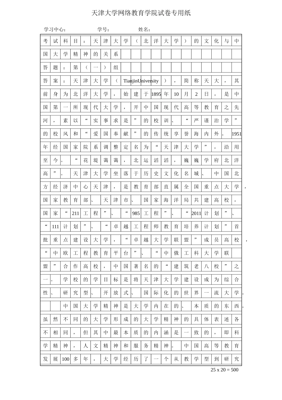 天津大学(北洋大学)的文化与中国大学精神的关系_第1页