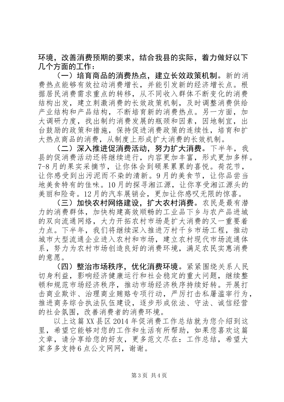 XX县区XX年促消费工作总结_第3页