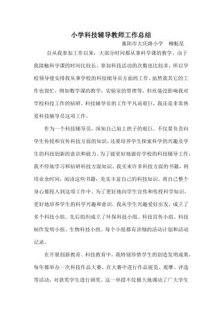 优秀辅导教师工作总结