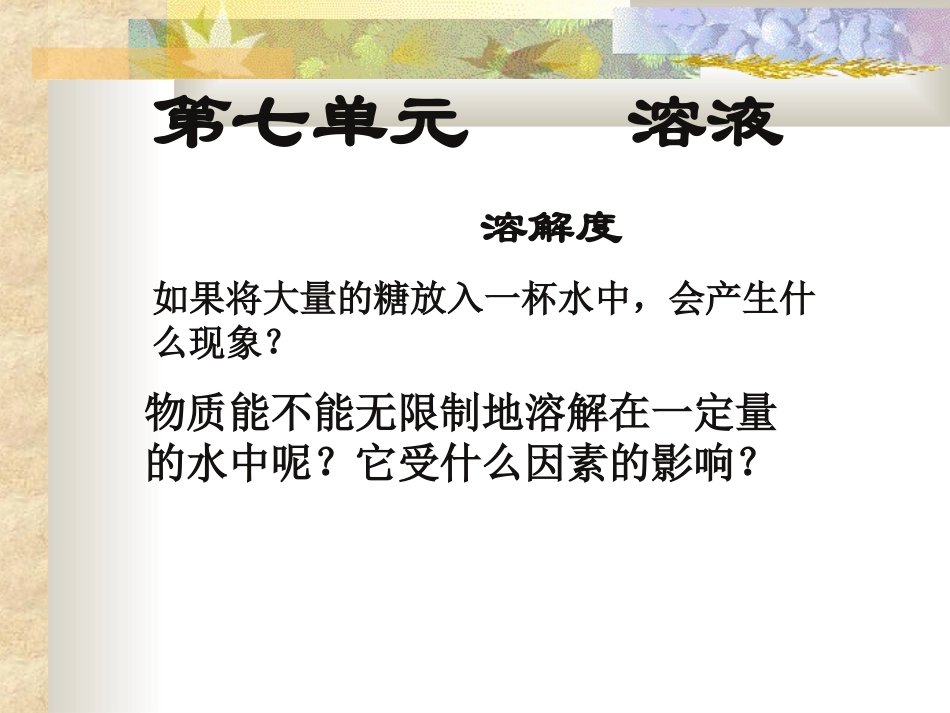 初中化学《溶解度》PPT课件_第1页