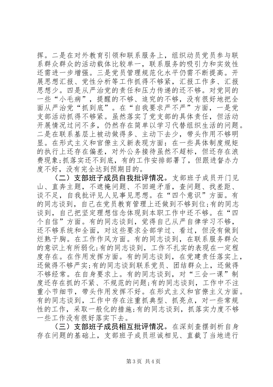 党支部XX年专题组织生活情况报告_第3页