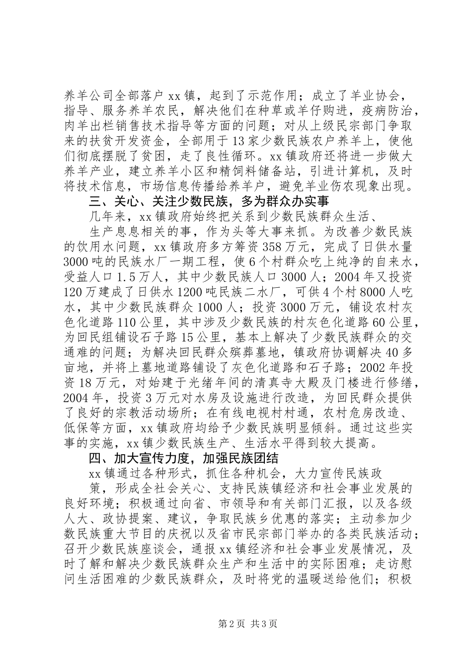 XX镇民族工作总结_第2页