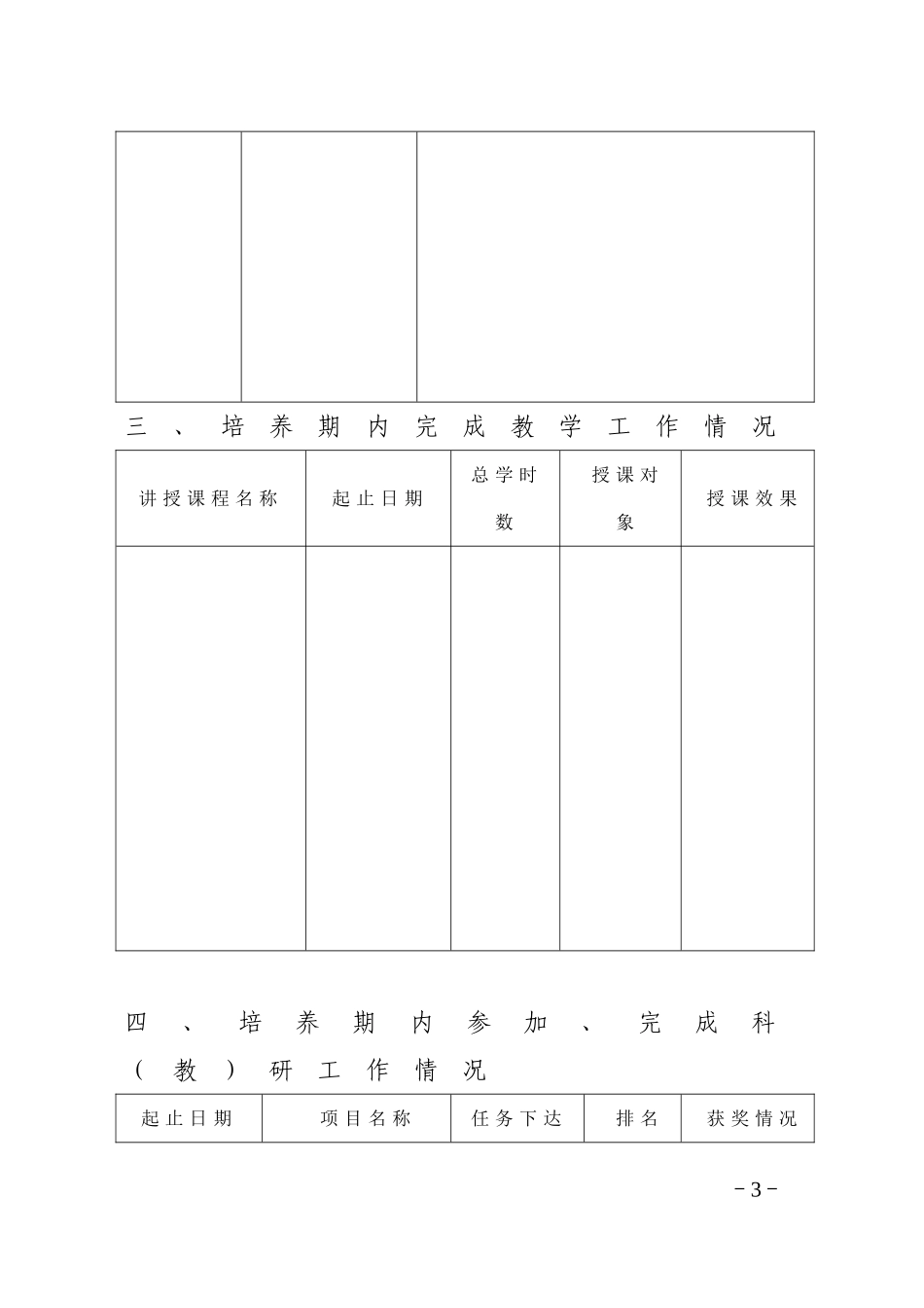 湖南普通高校学科带头人青年骨干教师培养对象验收检查表_第3页