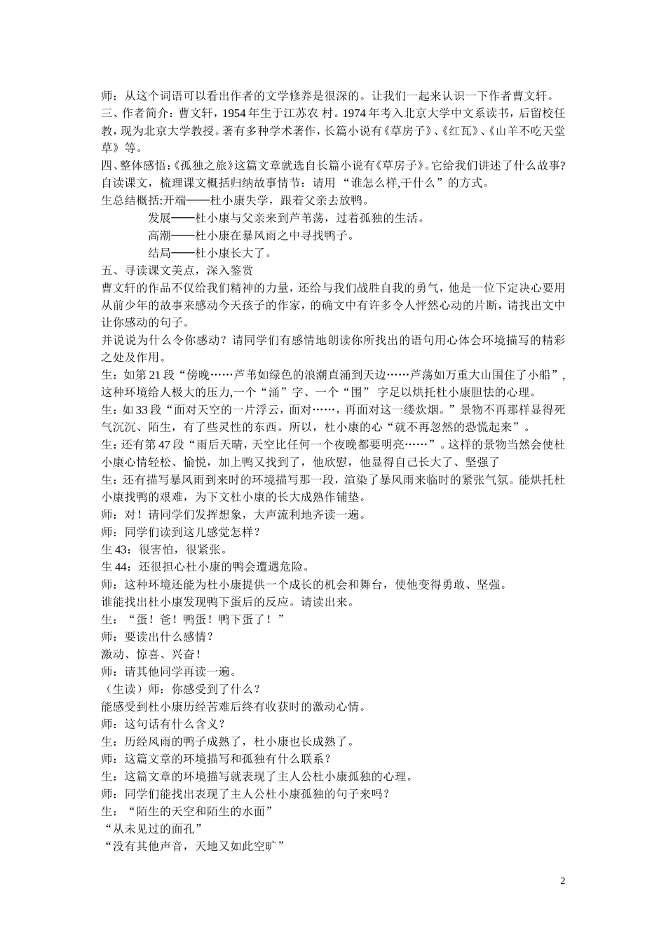 《孤独之旅》教学案例_第2页