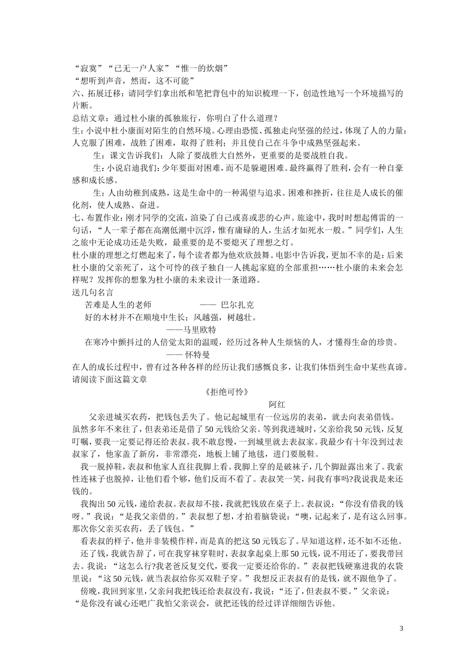 《孤独之旅》教学案例_第3页