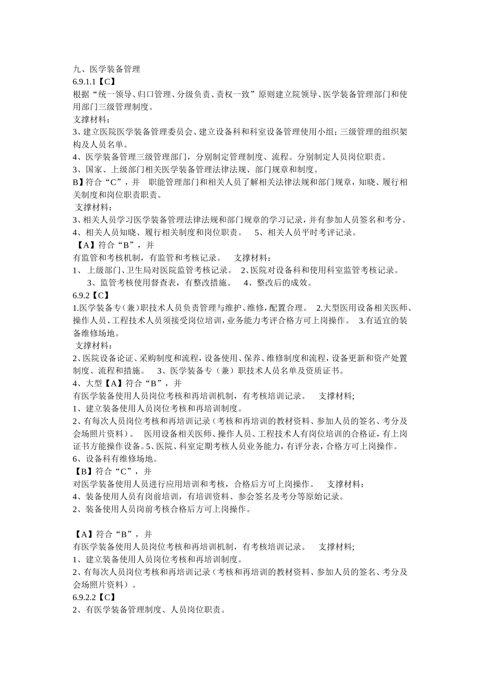 二甲医院支撑材料_第1页