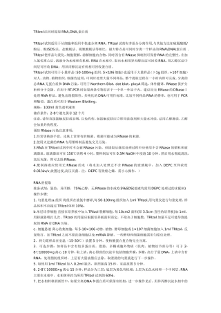 TRIzol法同时提取RNA-DNA-蛋白质