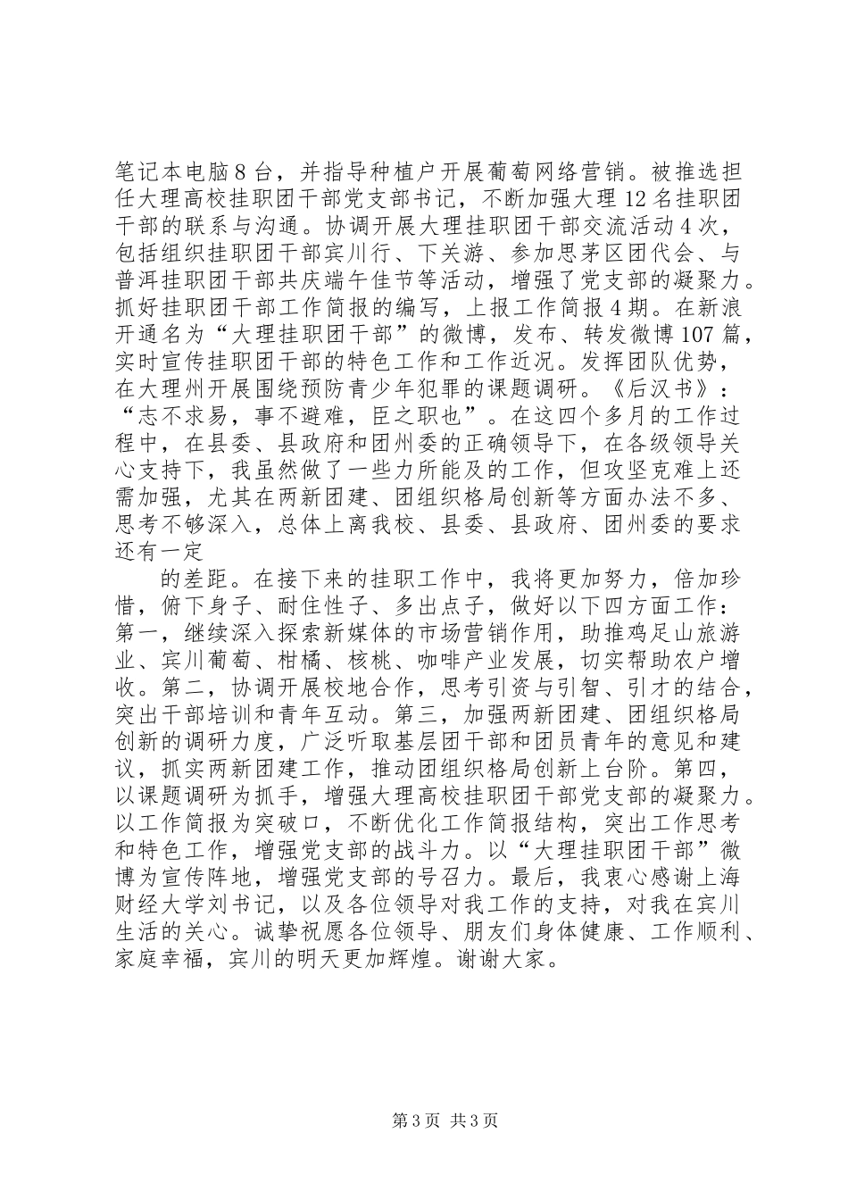 个人挂职工作情况汇报_第3页