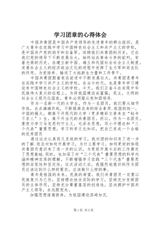 学习团章的心得体会 