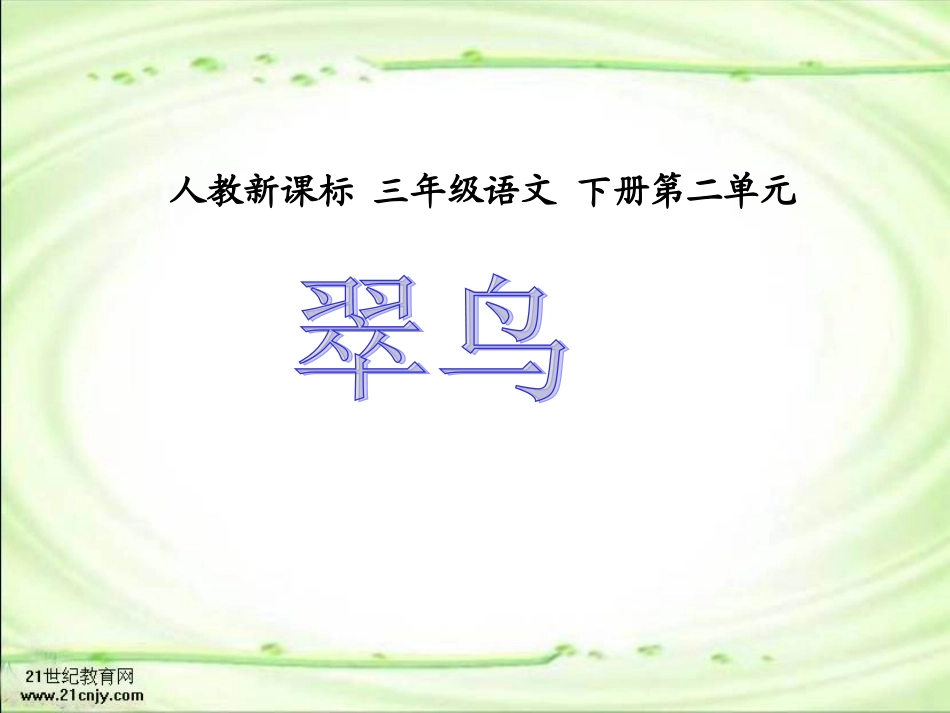 三年级语文下册课件翠鸟_第1页