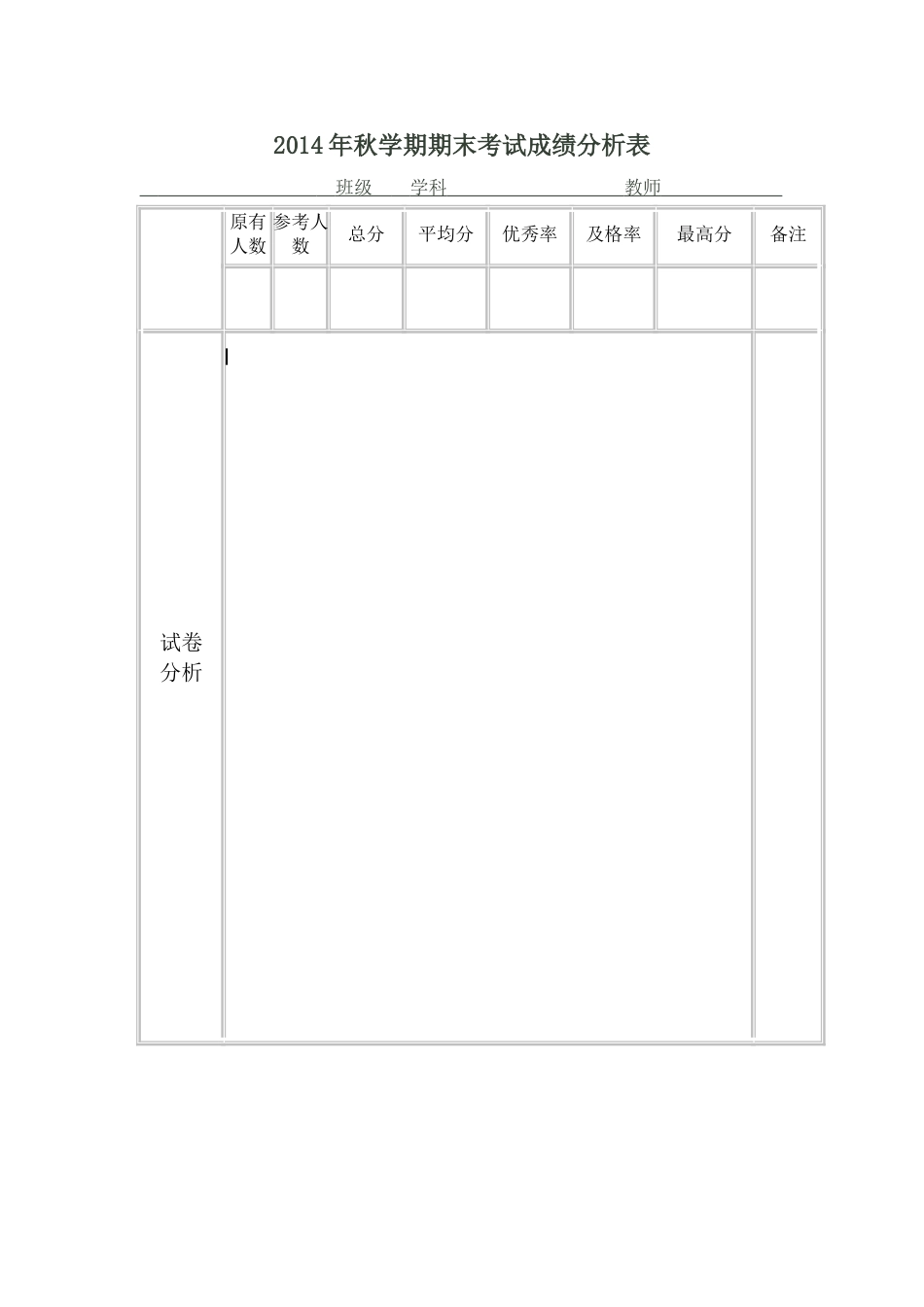 成绩分析表 (6)_第1页