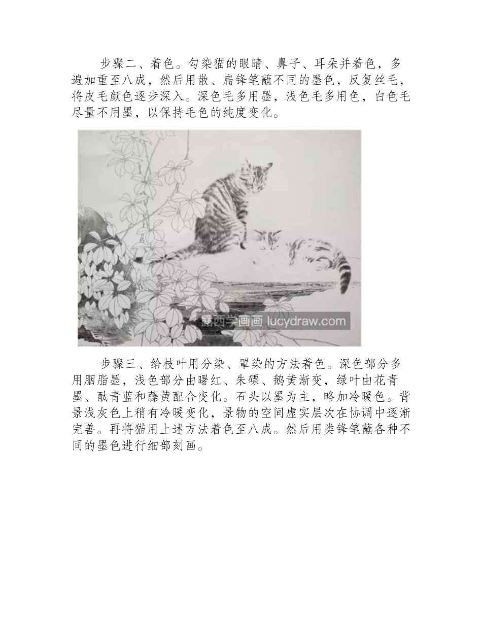 两只小猫怎么画_动态的画面如何掌握画面结构_工笔画教程_第2页