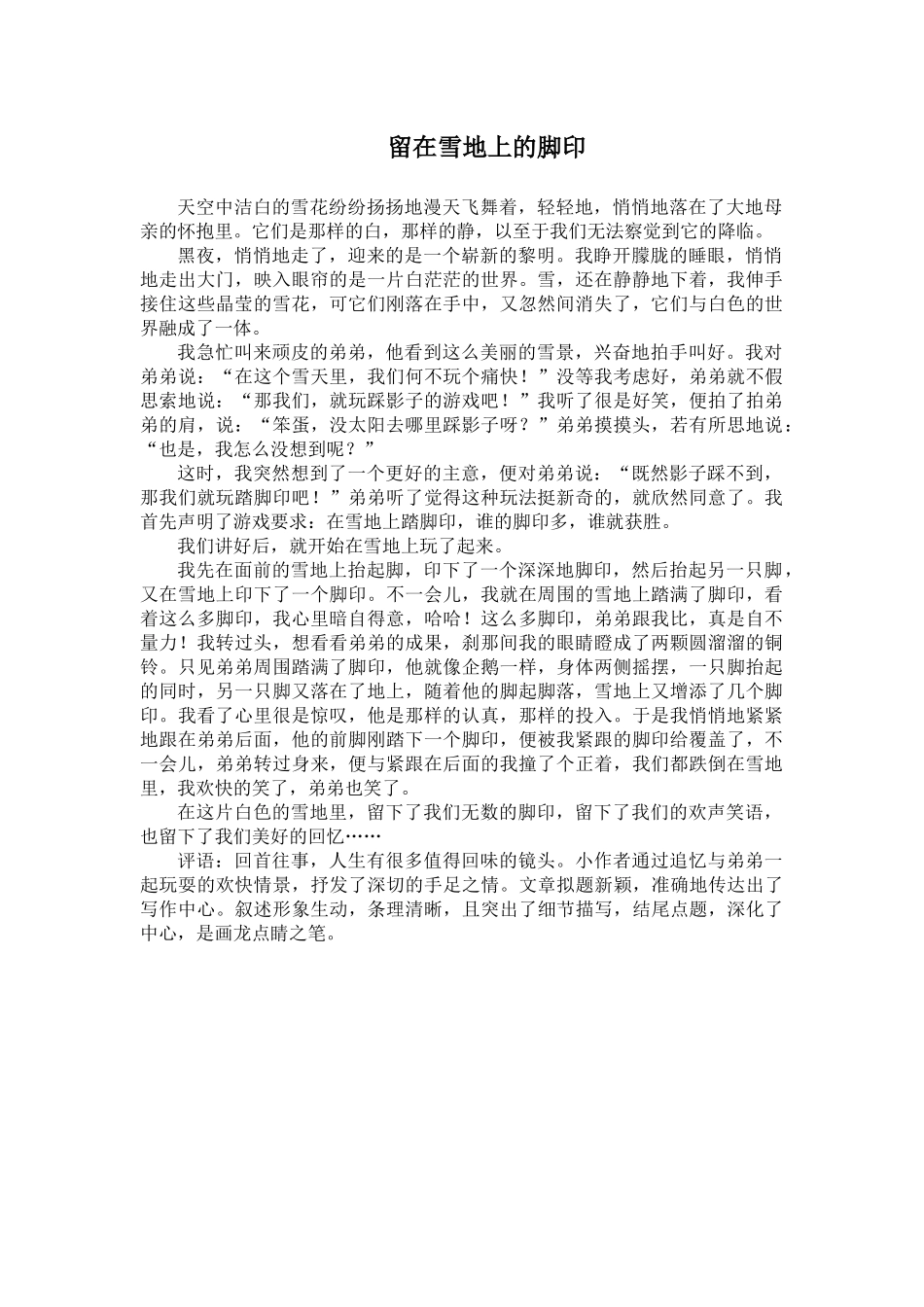 留在雪地上的脚印_第1页