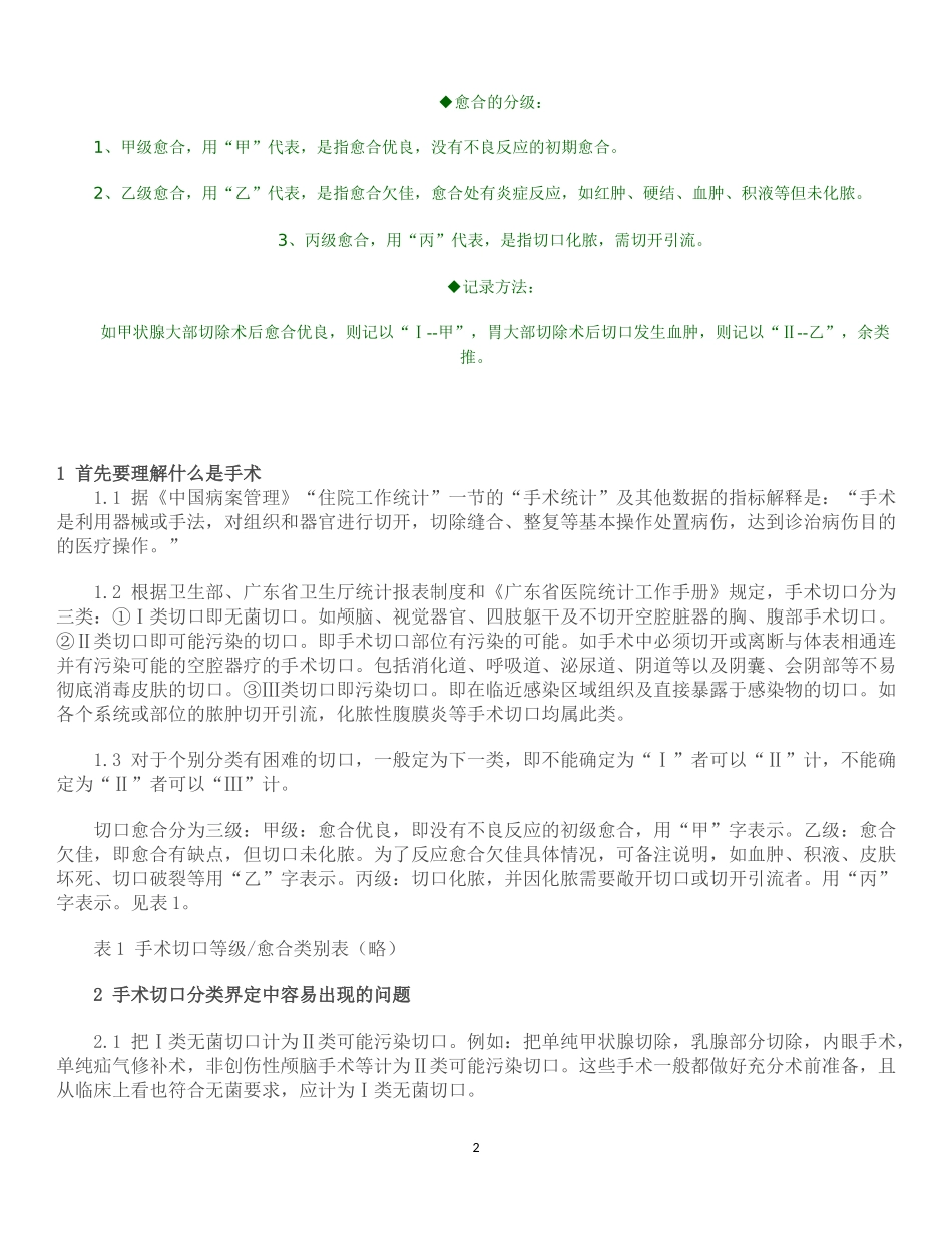 手术切口分类Ⅰ、Ⅱ、Ⅲ、Ⅳ类切口分类的标准_第2页