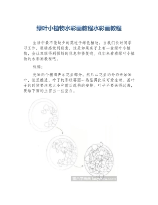 绿叶小植物水彩画教程水彩画教程