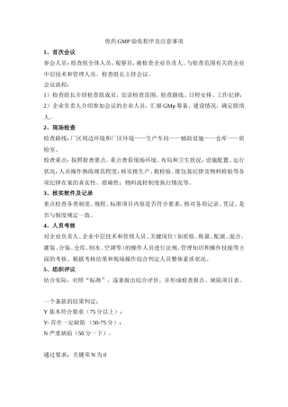 兽药GMP验收程序