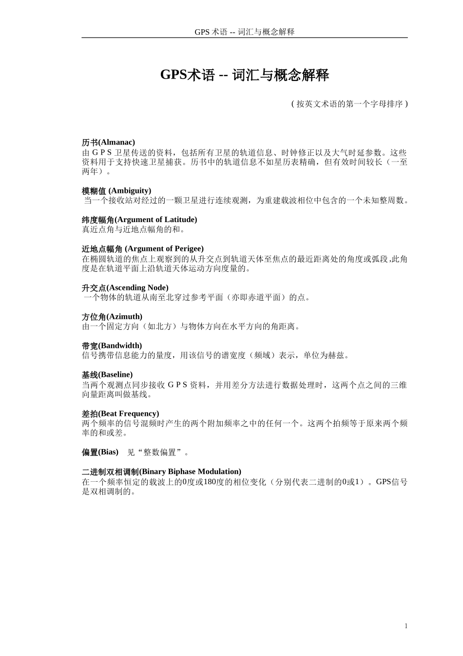 GPS术语要点_第1页