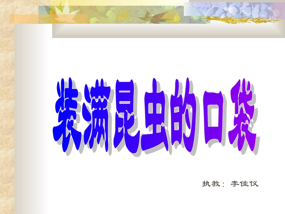 北师大第五册24《装满昆虫的口袋》_第1页