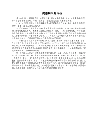 传染病风险评估