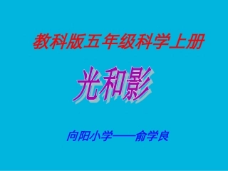 五年级上册《光和影》课件