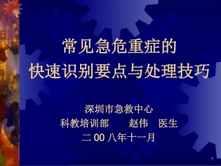 常见急危重症的快速识别与处理技巧
